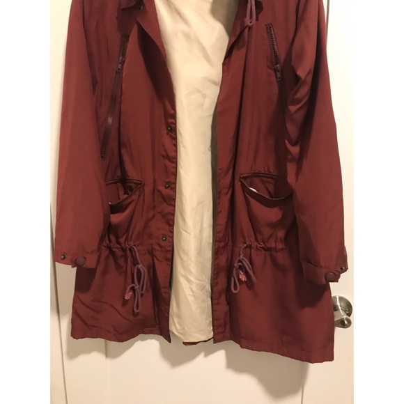 Profound Aesthetic Military Maroon Raincoat - Picture 4 of 4